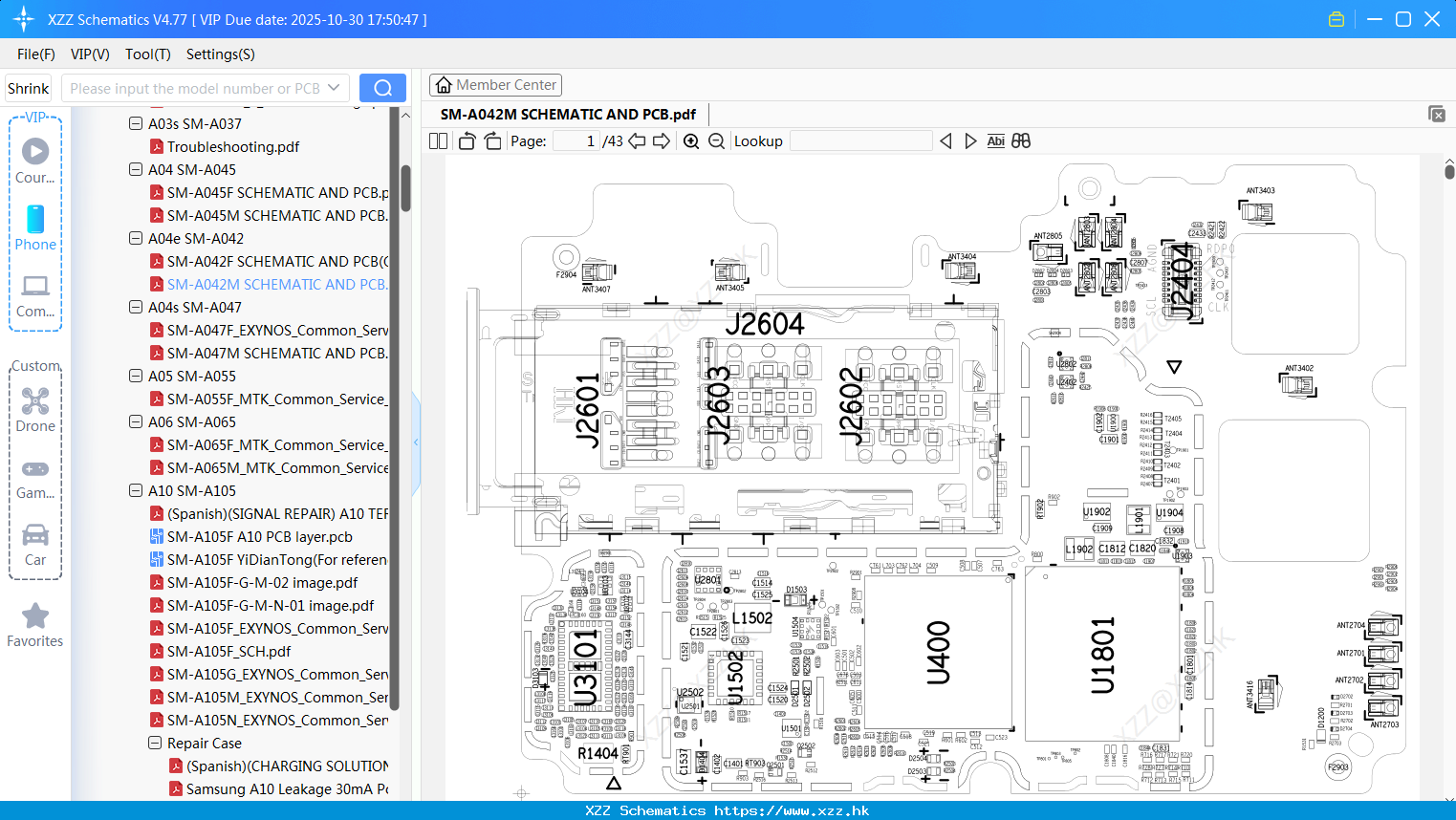 Samsung SM-A042M SCHEMATIC AND PCB